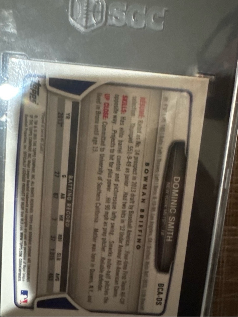 MLB Trading Card Sleeve with Navy and White Accents